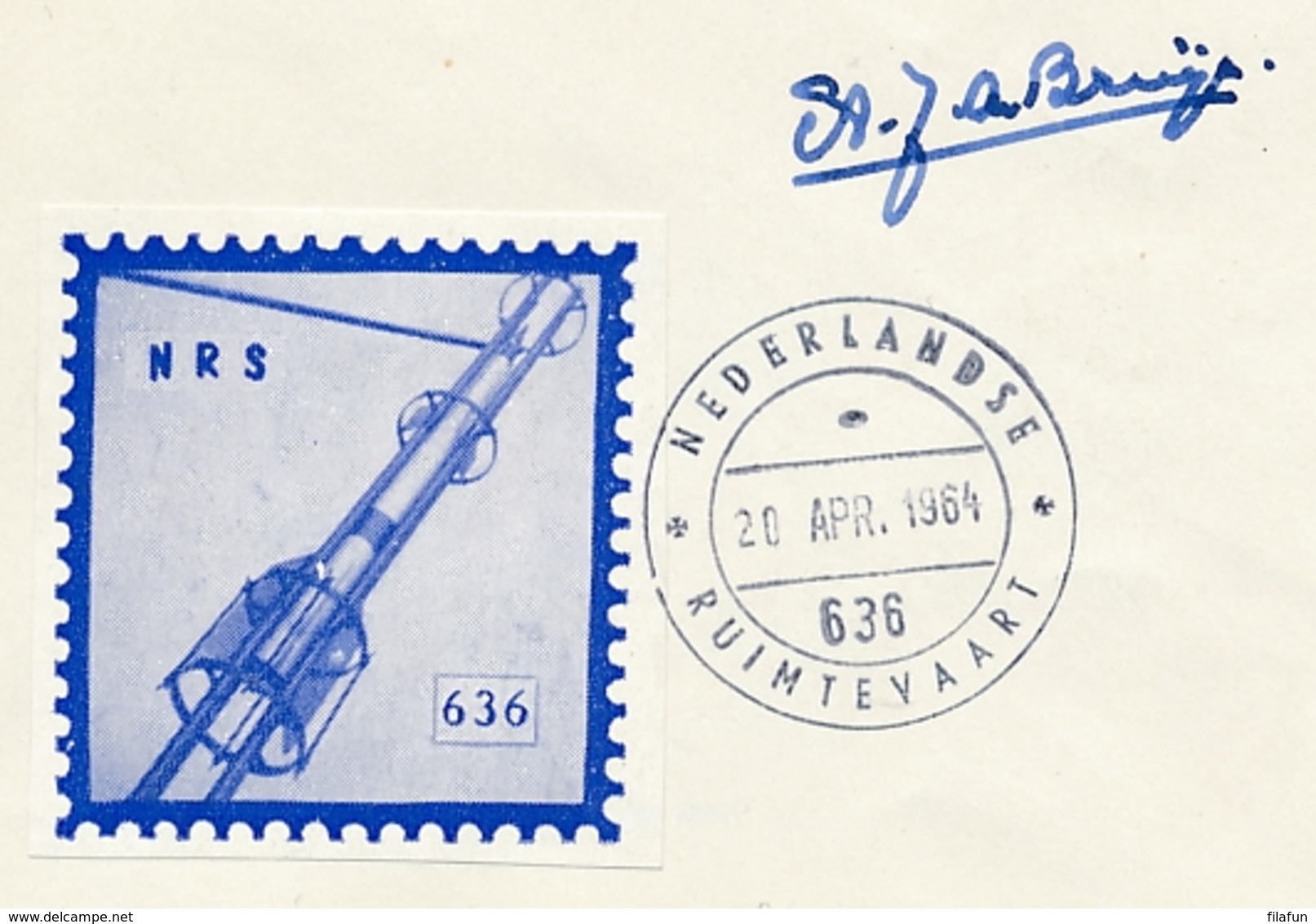 Nederland - 1964 - Raketbrief Lancering Van Raket NRS 636 - Poste Aérienne