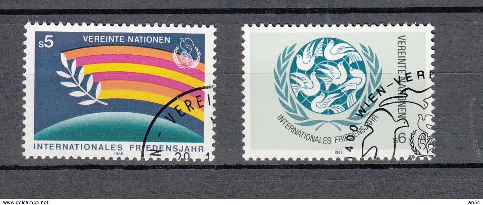 NATIONS  UNIES  VIENNE   1986      N° 62-63   OBLIERES  CATALOGUE YVERT - Usati