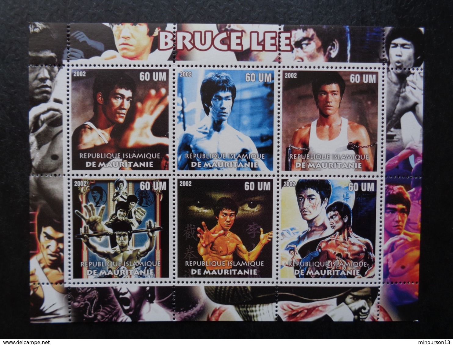 MAURITANIE 2002 BLOC 6 TIMBRES BRUCE LEE - Mauritania (1960-...)