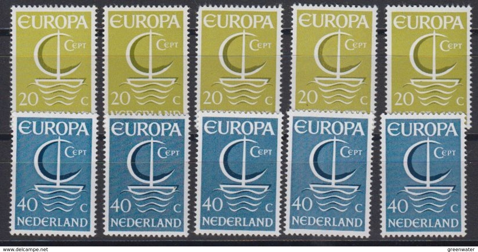 Europa Cept 1966 Netherlands 2v (5x)  ** Mnh (44813A) - 1966