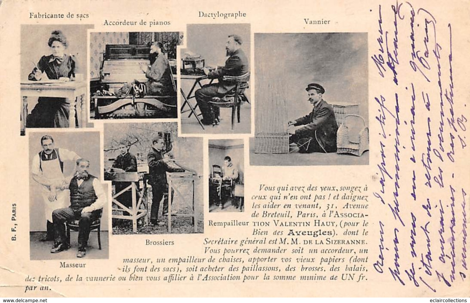 Thème.  Métiers Divers.        Association Valentin Hay . Metiers Divers En Mini-vues    (Voir Scan) - Autres & Non Classés