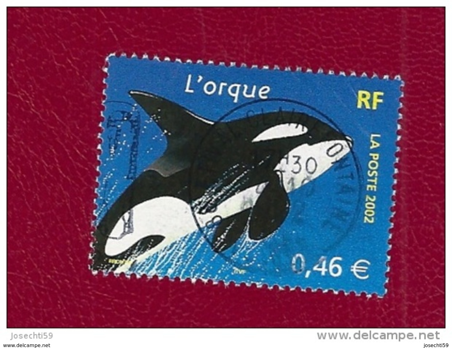 N° 3487 Nature De France - Animaux Marins L'orque TIMBRE  FRANCE  Oblitéré 2002 - Sonstige & Ohne Zuordnung