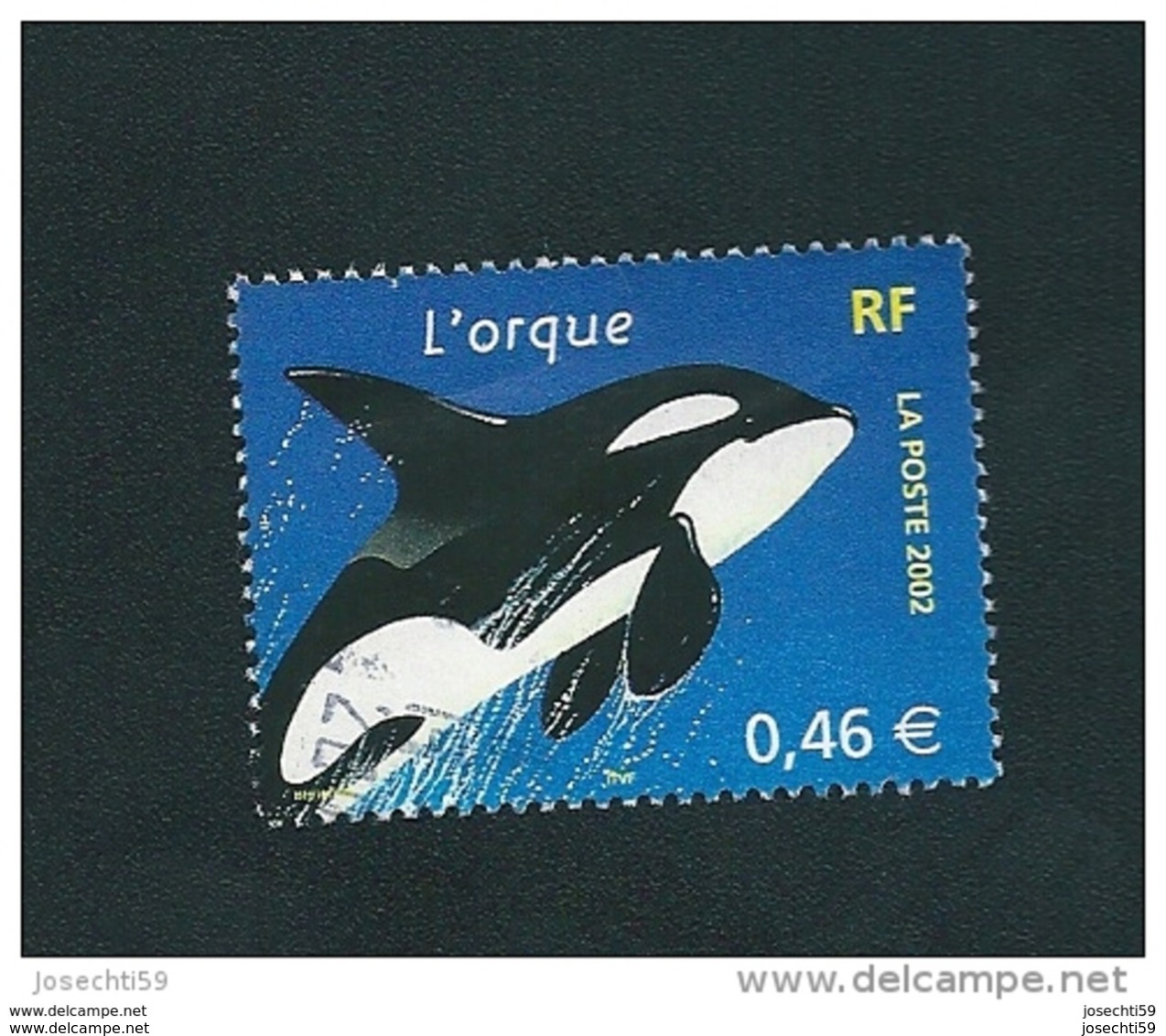 N° 3487 Nature De France - Animaux Marins L'orque TIMBRE  FRANCE  Oblitéré 2002 - Autres & Non Classés