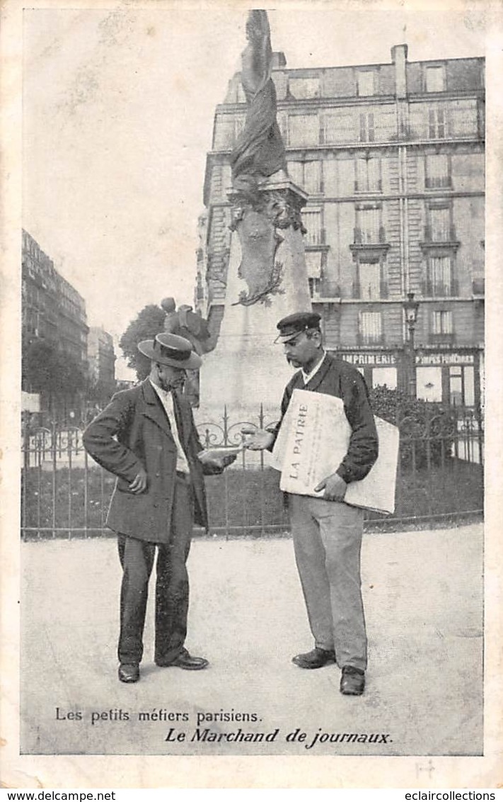 Thème.  Métiers Divers.        75  Paris  Petits Parisiens  Marchand De Journaux      (Voir Scan) - Andere & Zonder Classificatie