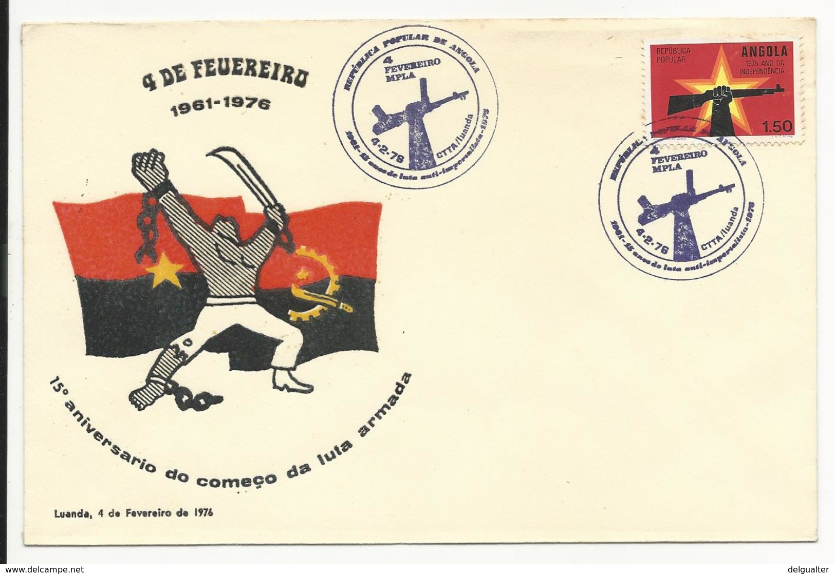 Cover - Angola - Luanda 1976 - 15º Aniversário Do Começo Da Luta Armada - Angola
