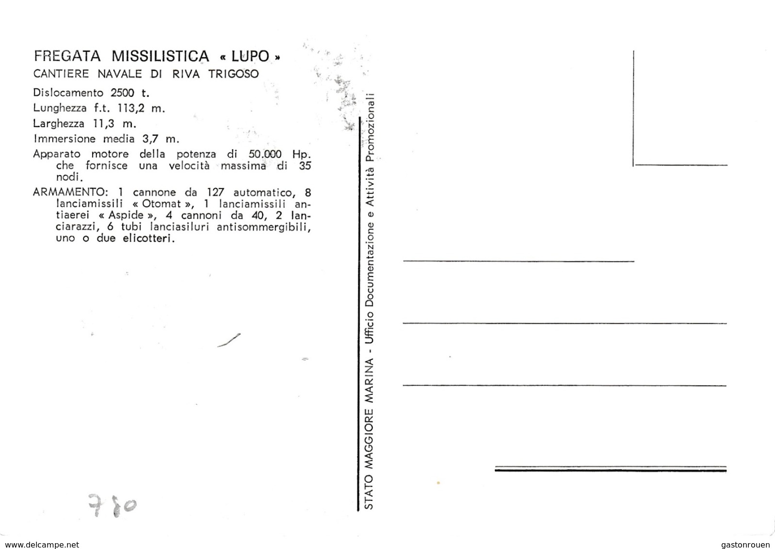 Carte Maximum Bateau Ship Italie 1978 - Maximumkaarten