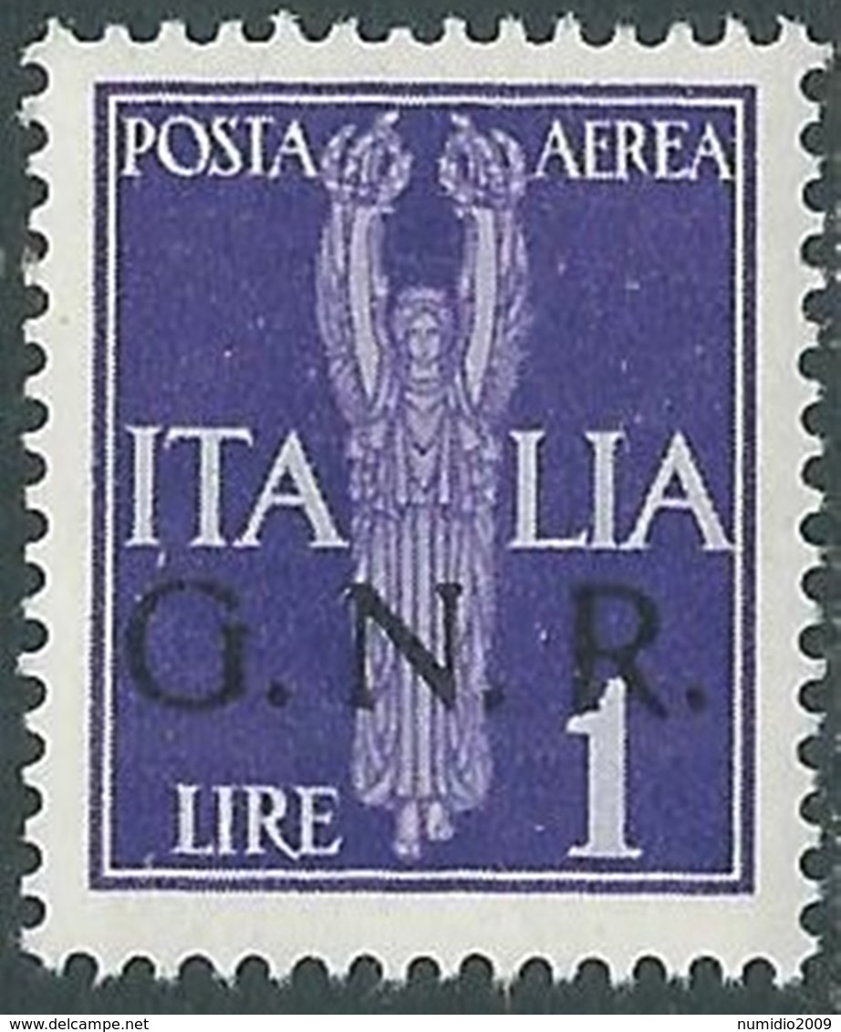 1944 RSI POSTA AEREA 1 LIRA BRESCIA MNH ** - RB6-2 - Luftpost