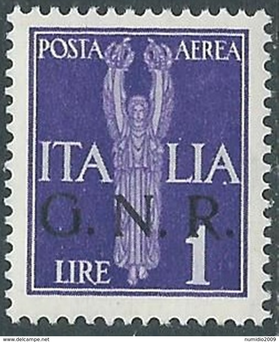 1944 RSI POSTA AEREA 1 LIRA BRESCIA MNH ** - RB6-3 - Luchtpost