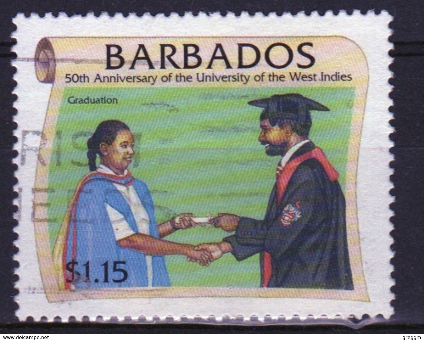 Barbados Single $1.15c Stamp From The 1998 University Of West Indies Series. - Barbados (1966-...)