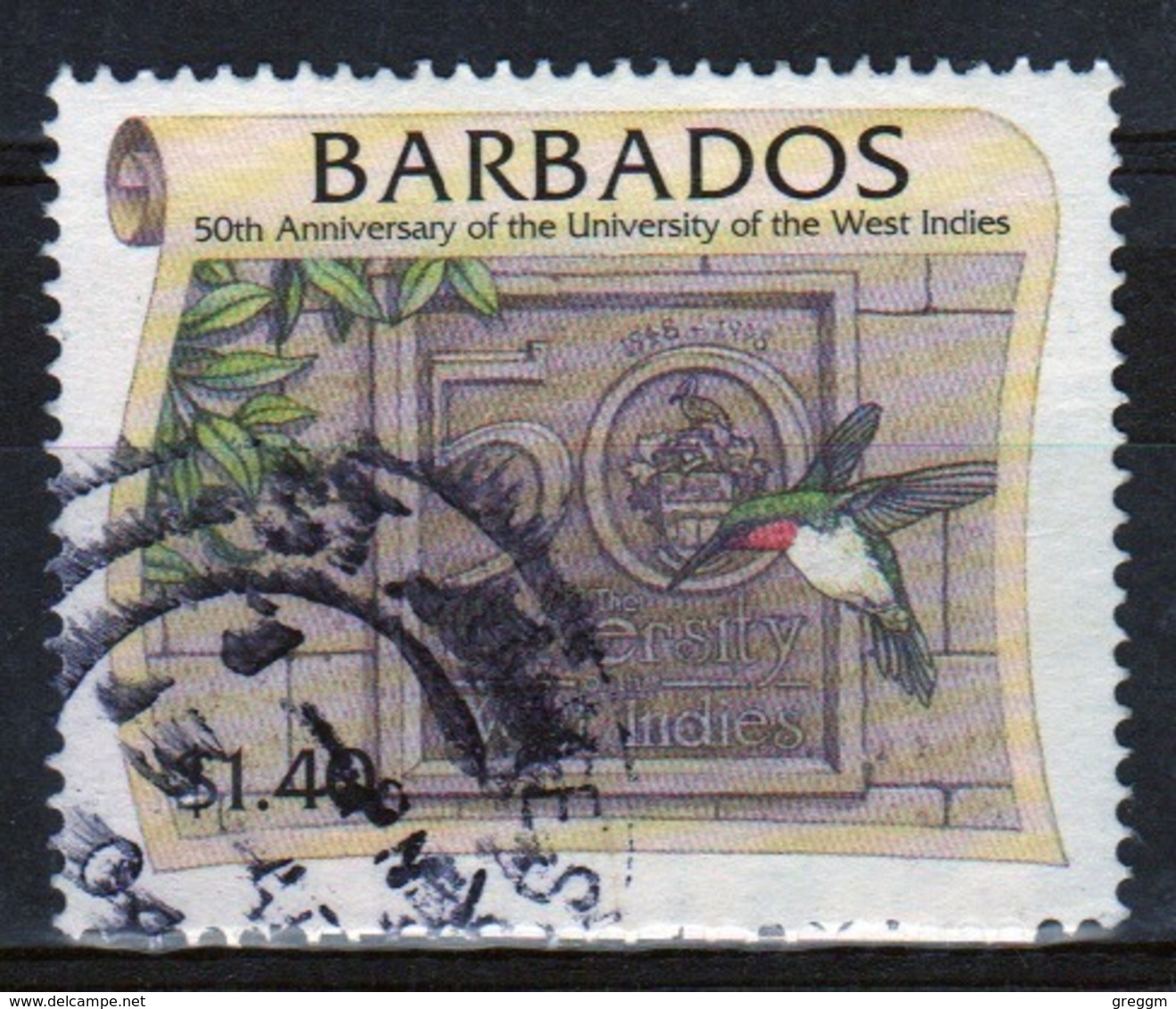 Barbados Single $1.40c Stamp From The 1998 University Of West Indies Series. - Barbados (1966-...)