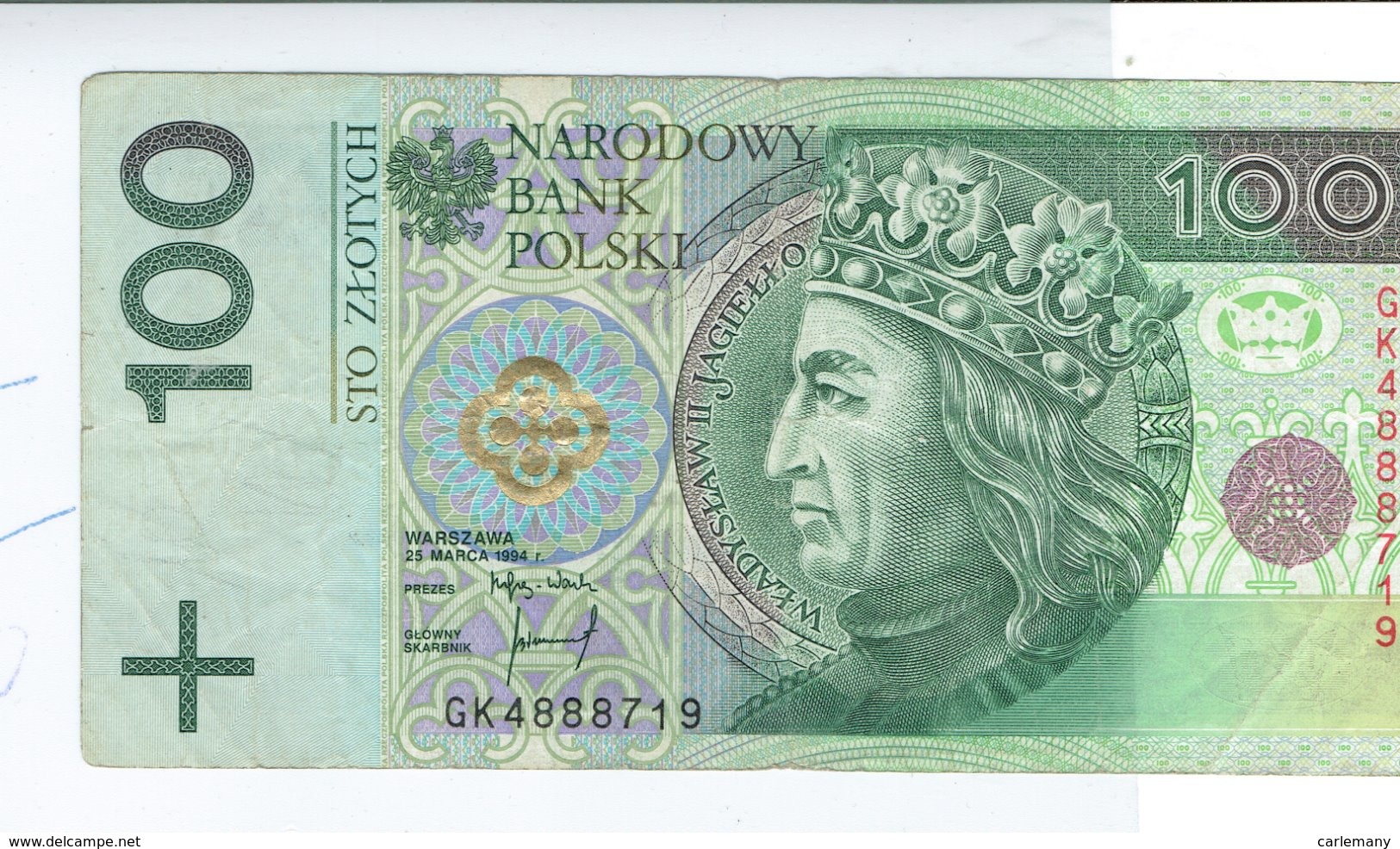 BILLET 100  POLONIA  POLSKI 1994 - Roumanie