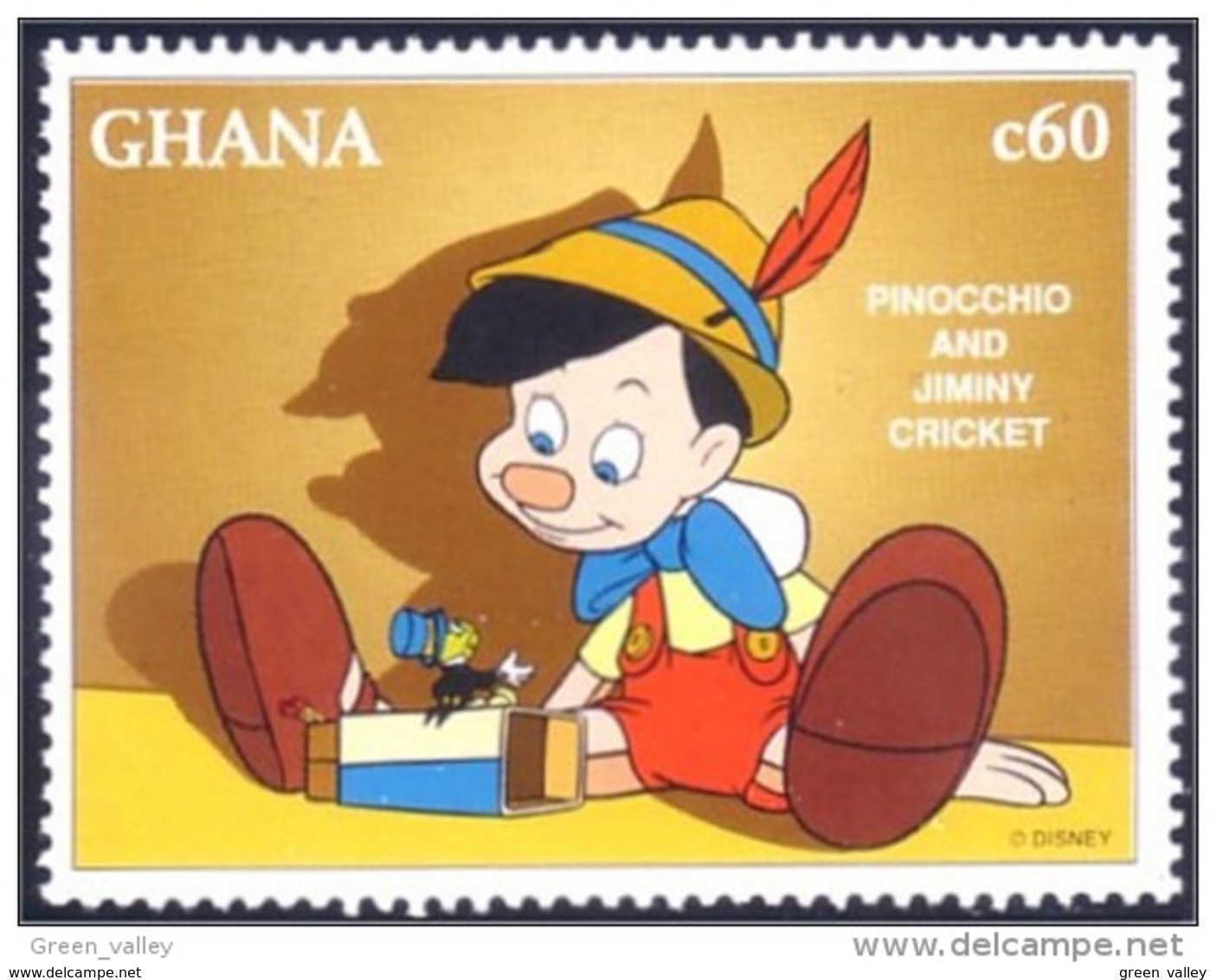 450 Ghana Disney Movie Pinocchio Jimini Cricket MNH ** Neuf SC (GHA-112a) - Ghana (1957-...)