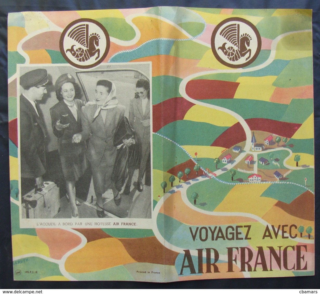 Depliant Originale Voyagez Avec AIR FRANCE De C1948 Brochure - Autres & Non Classés