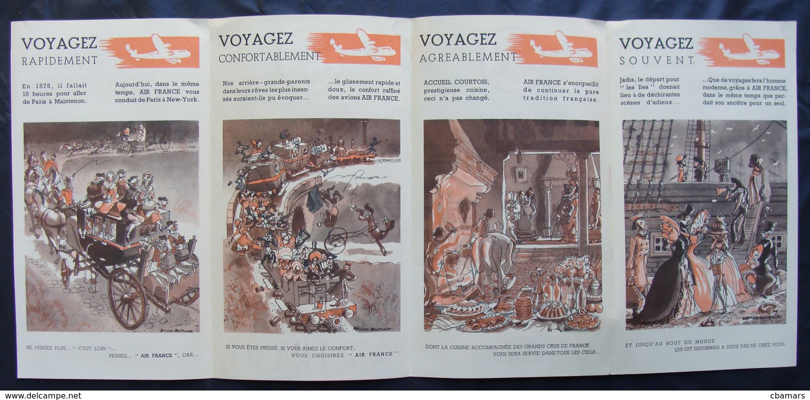Depliant Originale Voyagez Avec AIR FRANCE De C1948 Brochure - Autres & Non Classés