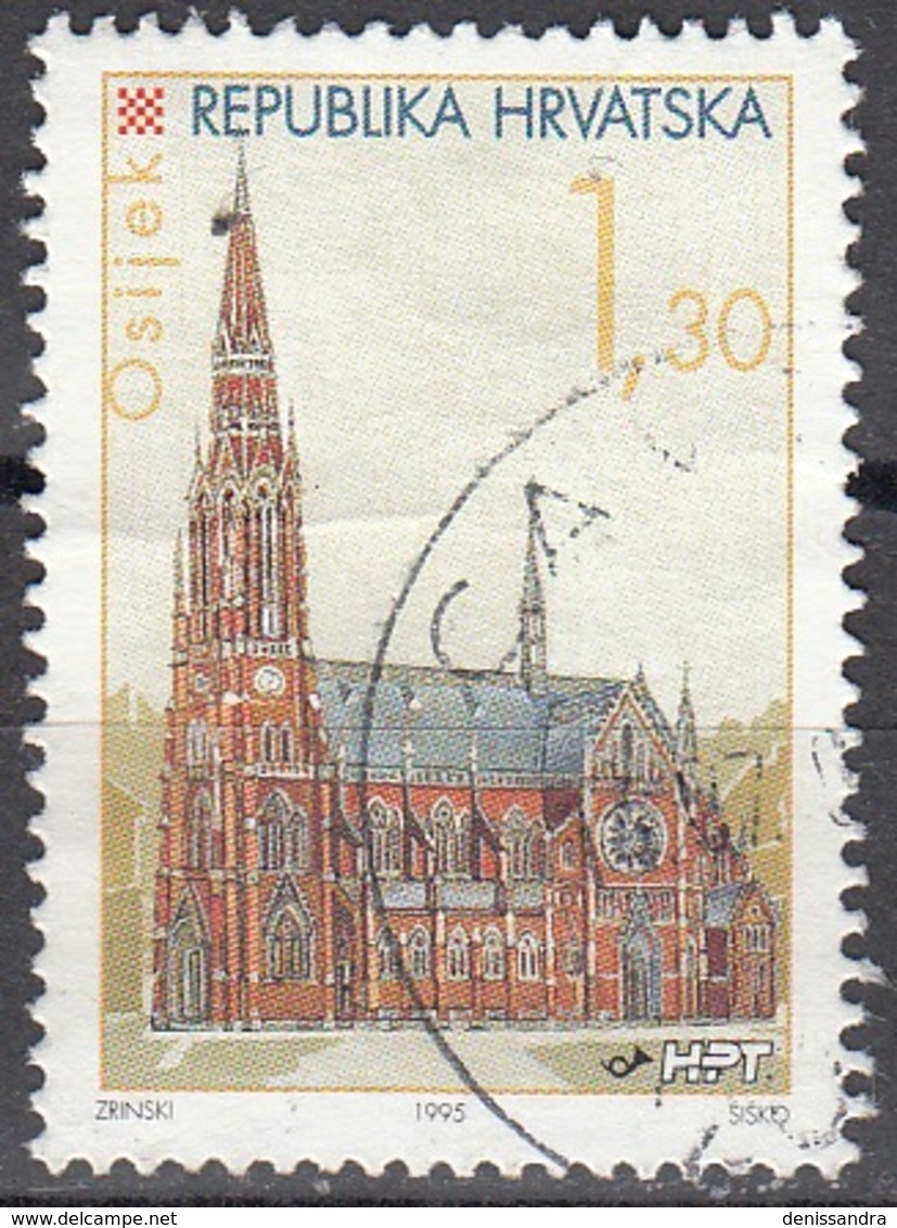 Hrvatska 1995 Michel 342 O Cote (2006) 0.40 Euro Osijek Cathédrale Saint-Pierre Et Saint-Paul Cachet Rond - Croatie