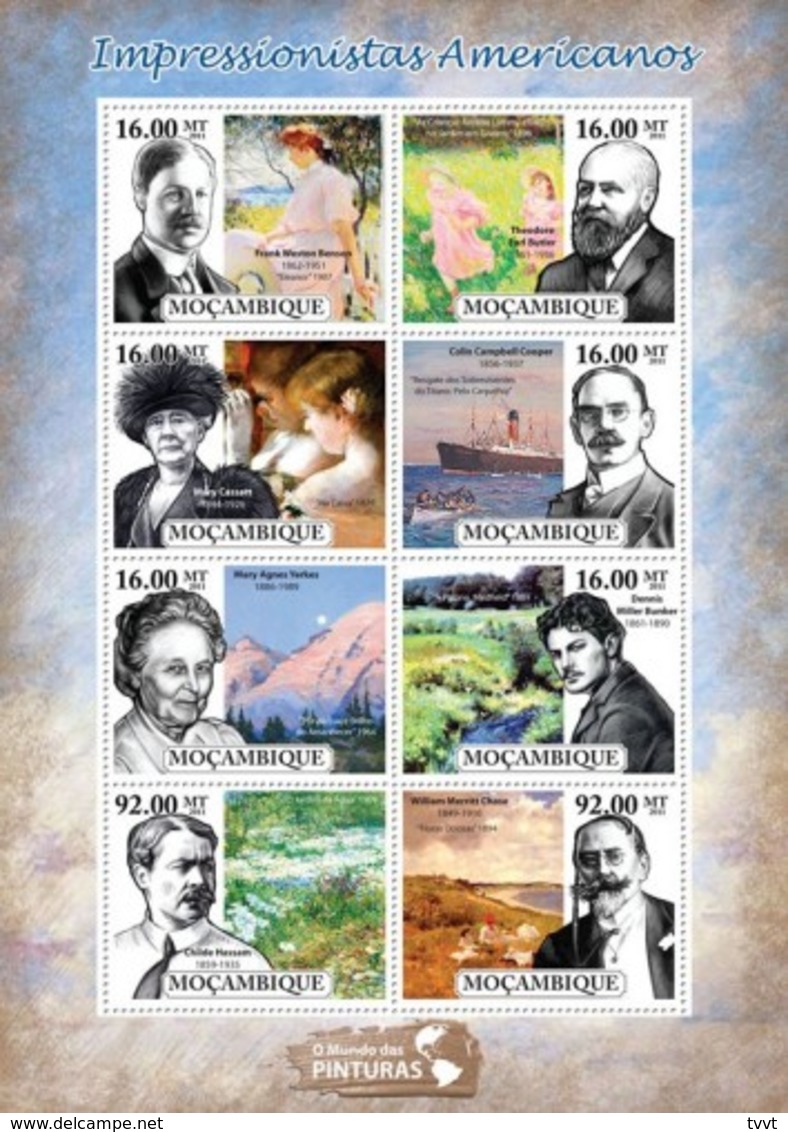 Mozambique, 2011. [moz11529] American Impressionists (s\s+block) - Impressionisme