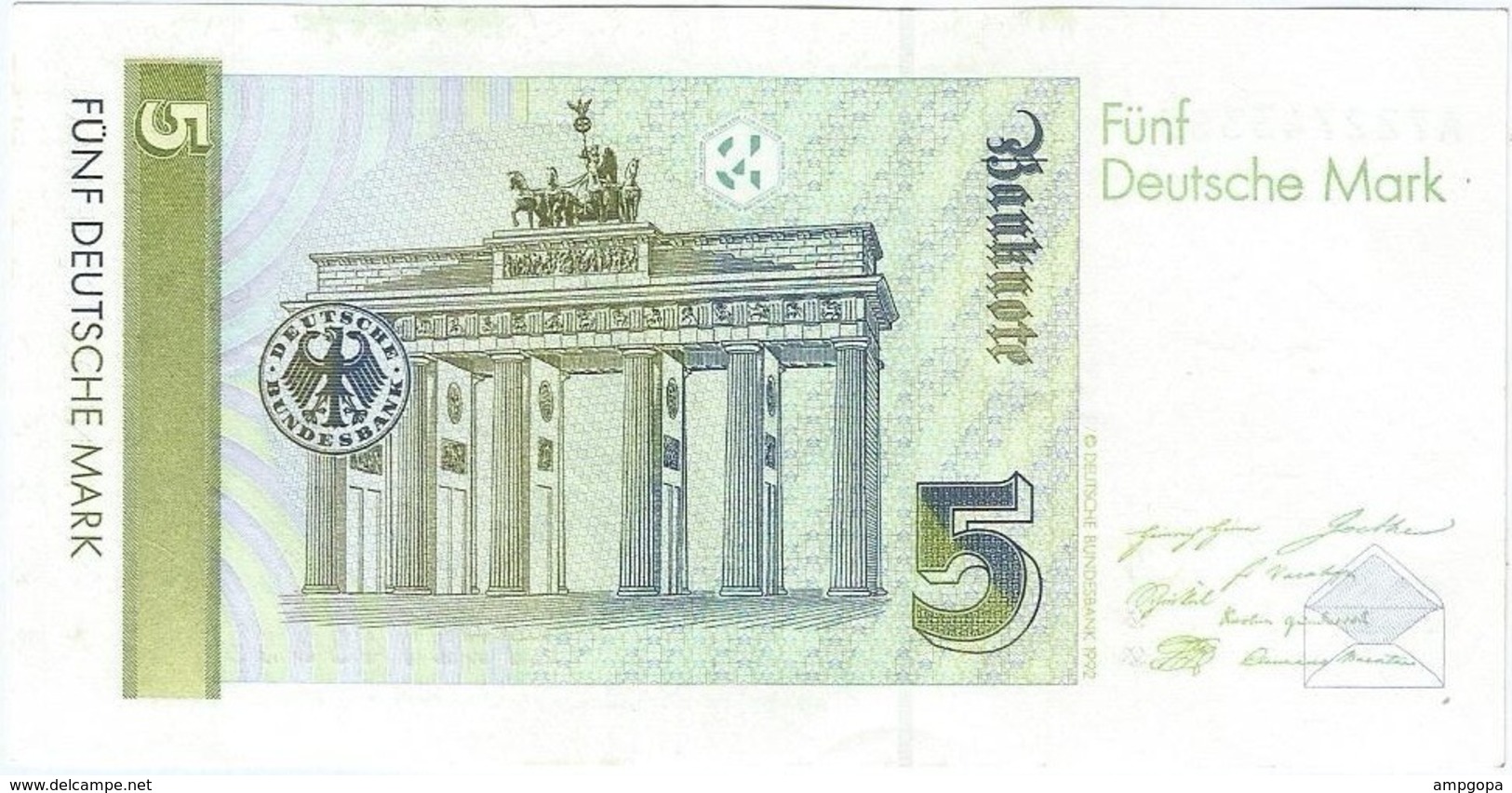 Alemania Federal - Germany 5 Mark 1-8-1991 Pk 37 Firmas Schlesinger Y Tietmeyer Ref 3963-2 - 5 Deutsche Mark