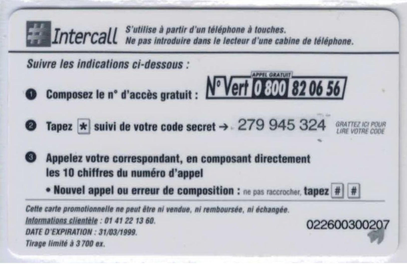 INTERCALL  - 25 Unités - Tintin - Type 1 Code Et N° Lot Verso - Tirage : 3.700 Ex - Code Gratté - Voir Scans - Autres & Non Classés