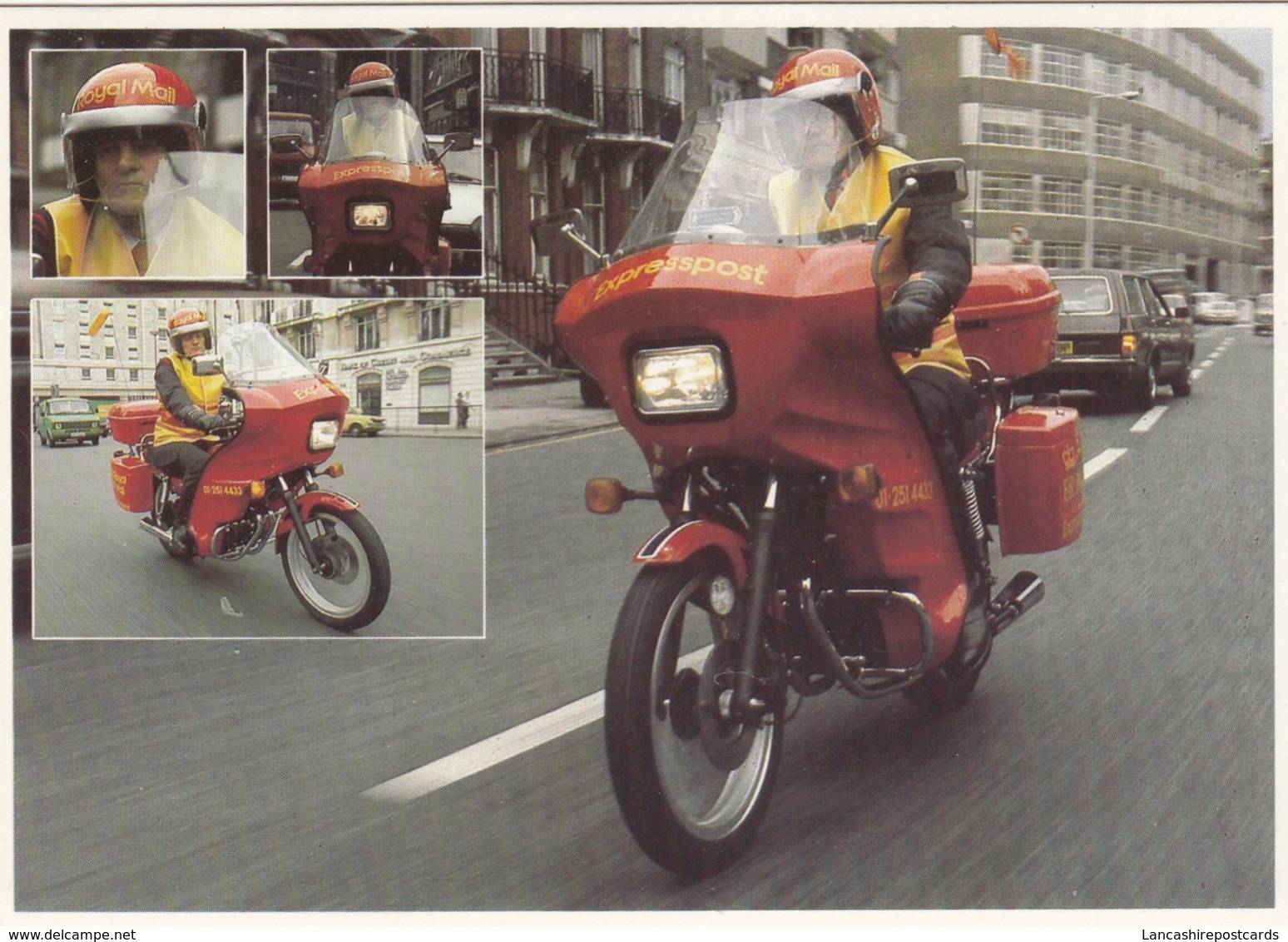 Postcard Expresspost Motorcyclist In London [ Motorcycle ] My Ref  B23769 - Motorbikes