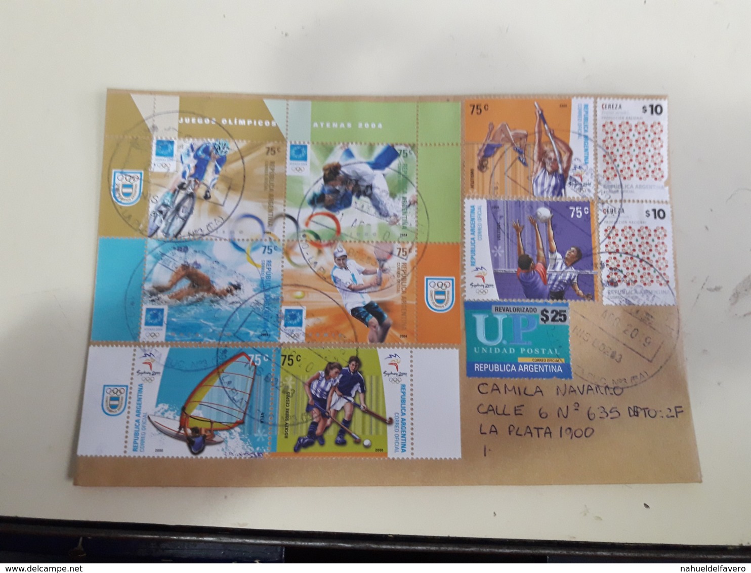 Enveloppe De L'Argentine Distribuée Avec Timbres De Jeux Olympiques Et Autres - Cartas & Documentos