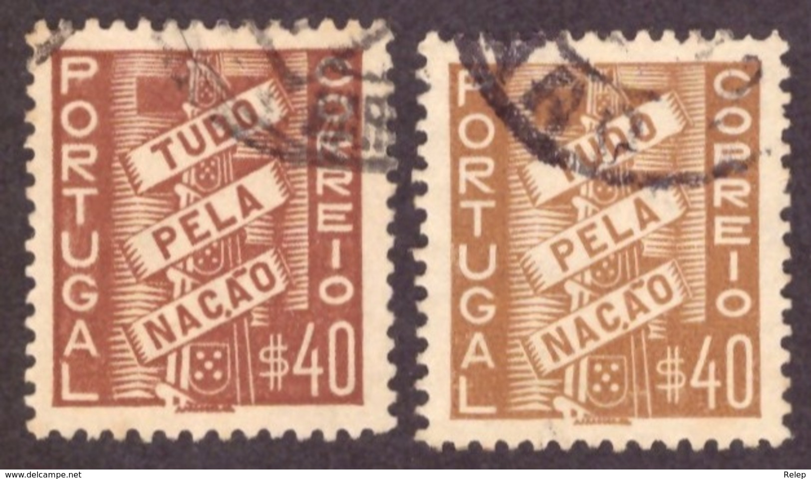 Portugal 1935-41 Tudo Pela Nação  Duas Côres 40c - Oblitérés