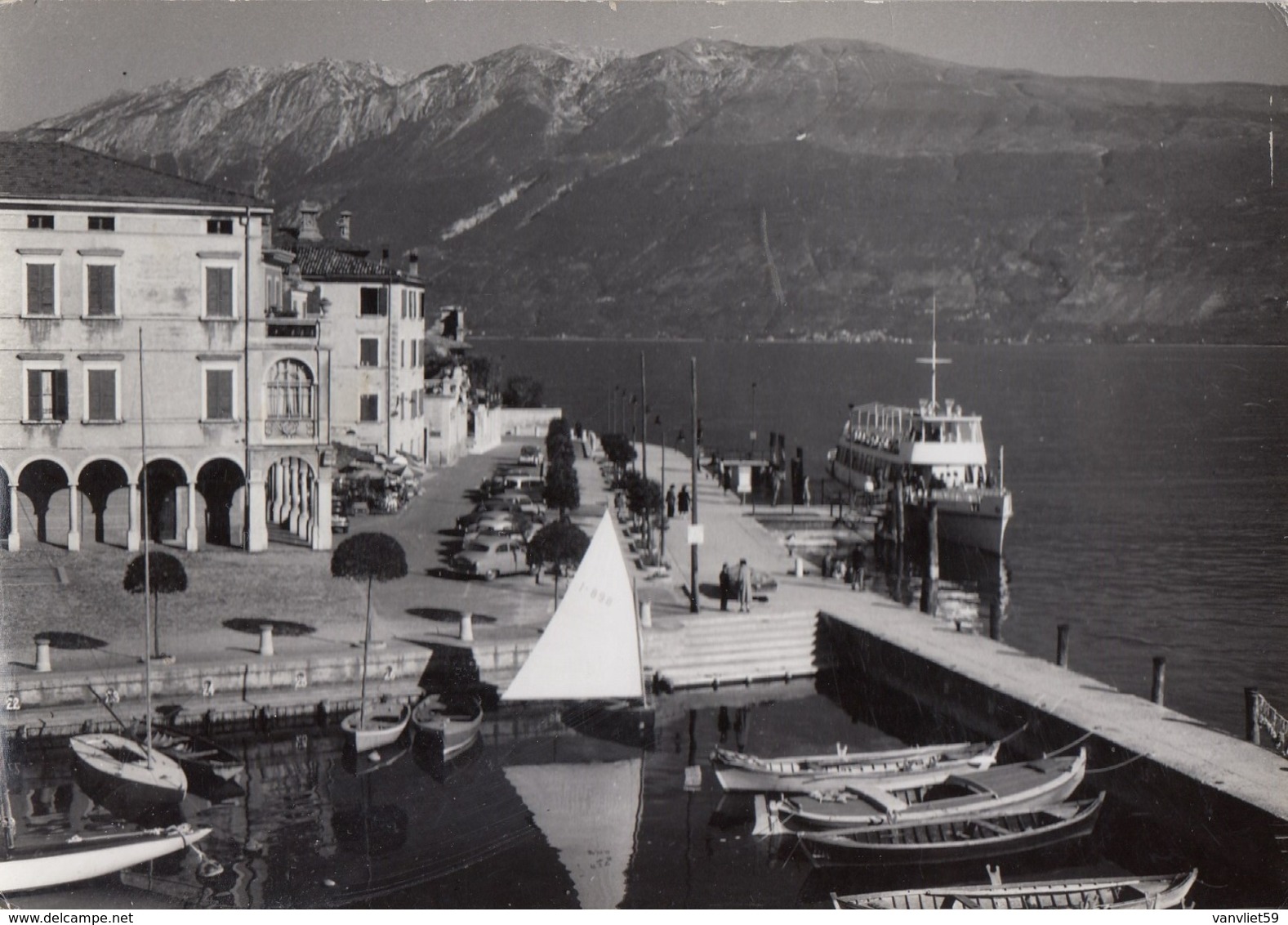 GARGNANO-BRESCIA-LAGO DI GARDA-IL PORTO E ILO LUNGOLAGO- CARTOLINA VERA FOTOGRAFIA-NON VIAGGIATA -ANNO 1950-1960 - Brescia