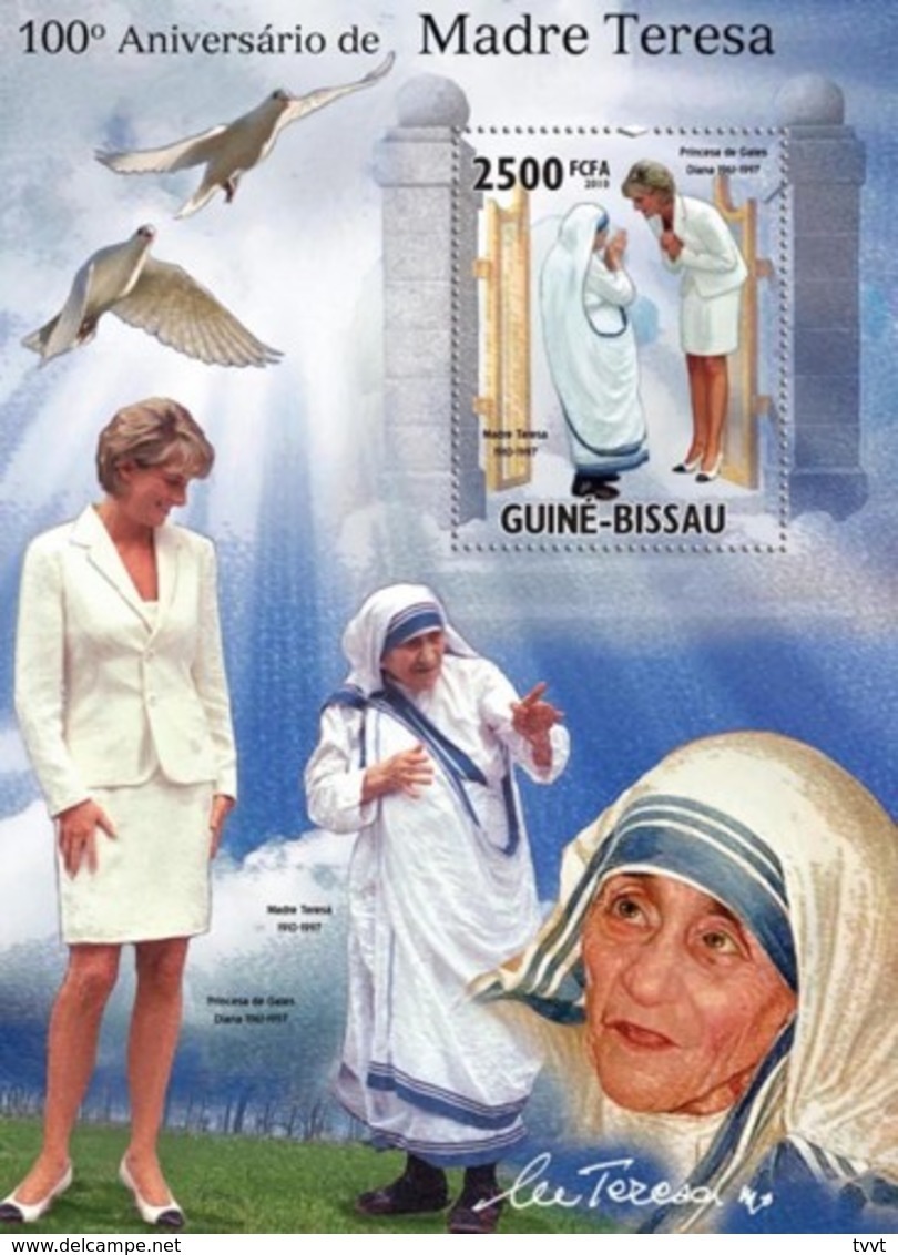 Guinea-Bissau, 2010. [gb10520] Mother Teresa & Pope (2 S\s) - Mother Teresa