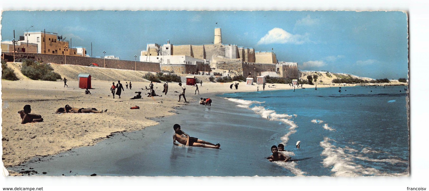 Tunisie - Monastir - La Plage Edit Gaston Levy 1213 Carte Panoramique 9X22 CPSM - Tunisia