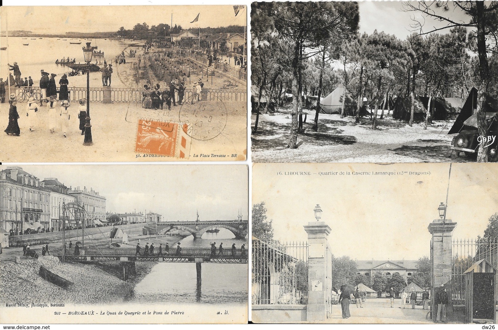 Lot N° 95 - 100 Cartes Du Département De La Gironde (33) - Villes, Villages, Plages, Quelques Animations - 100 - 499 Postales