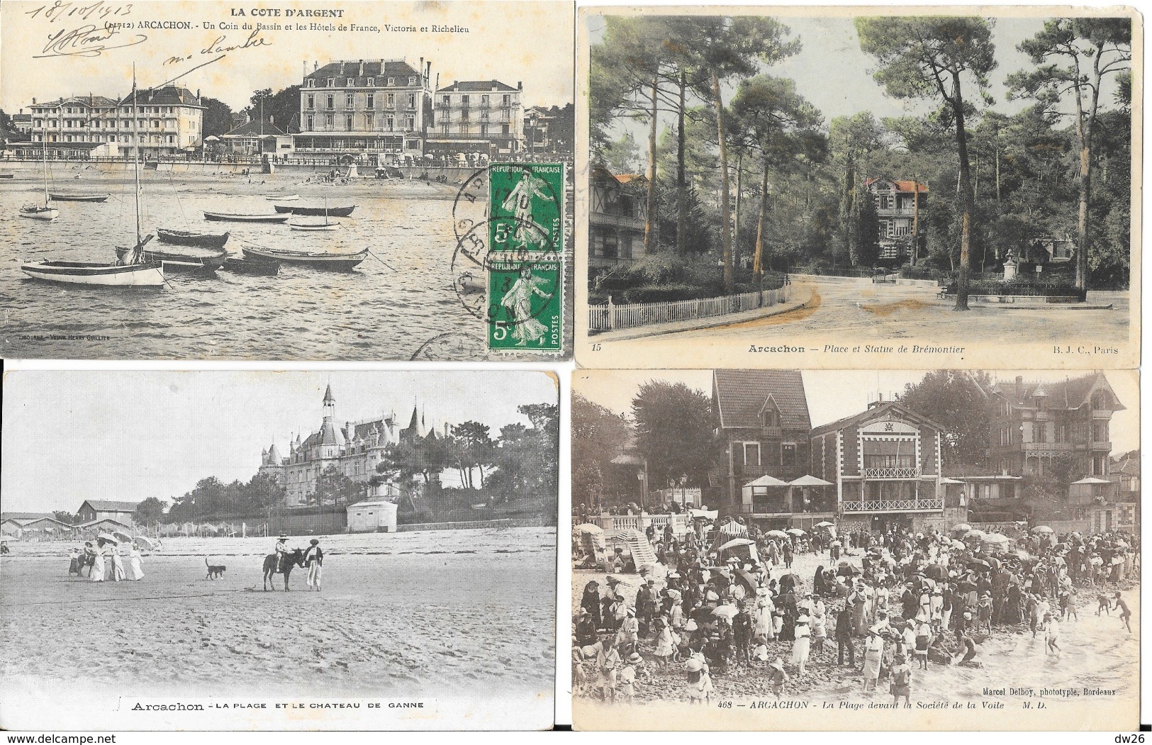 Lot n° 95 - 100 cartes du département de la Gironde (33) - Villes, villages, Plages, quelques animations