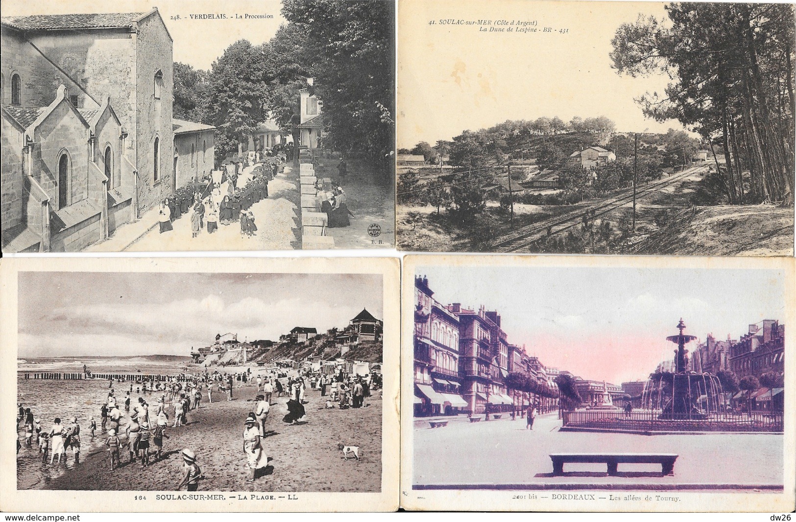 Lot n° 95 - 100 cartes du département de la Gironde (33) - Villes, villages, Plages, quelques animations