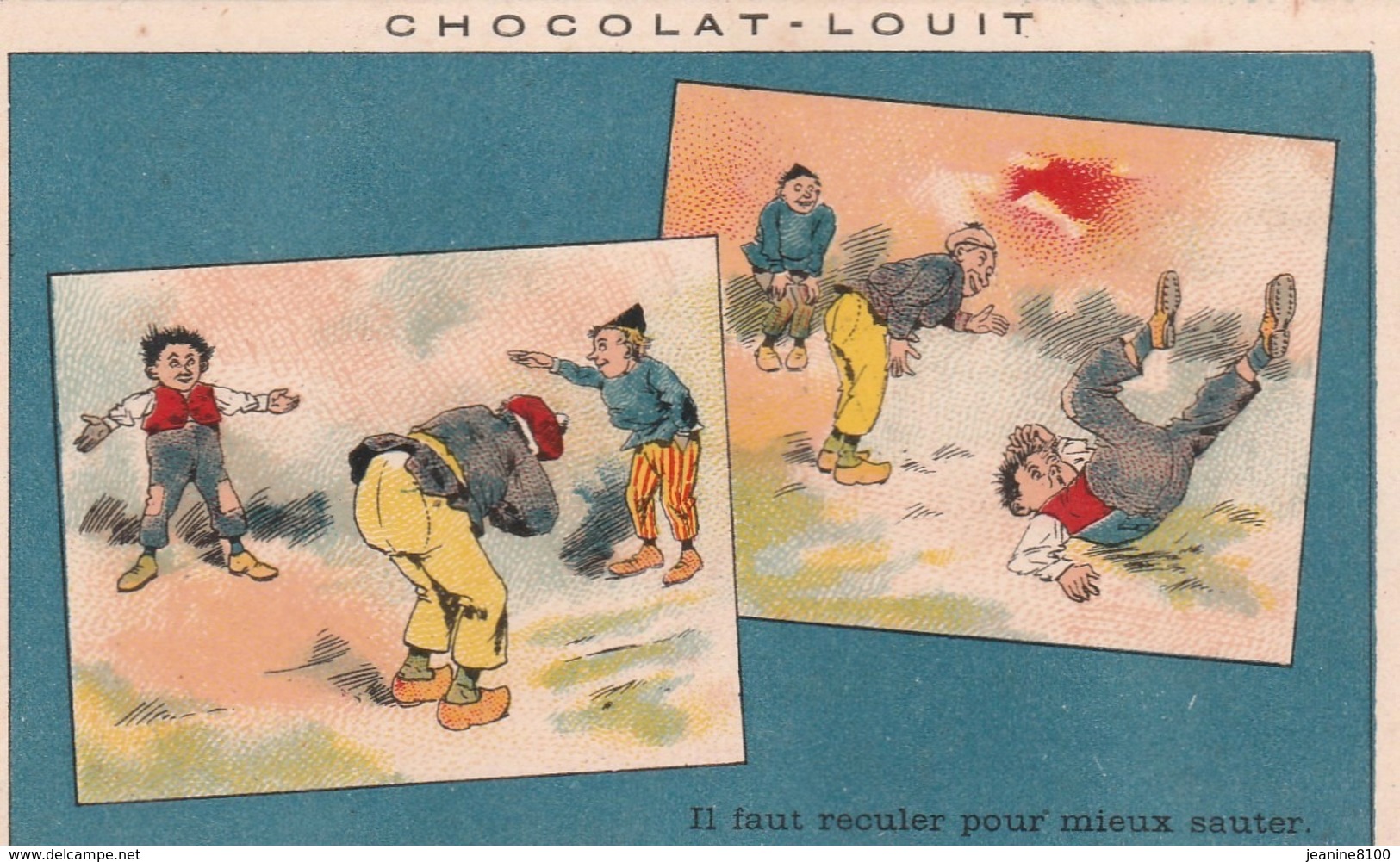 Rare Série 4 Chromos Chocolat Louit -   (11 X 7 ) - Louit