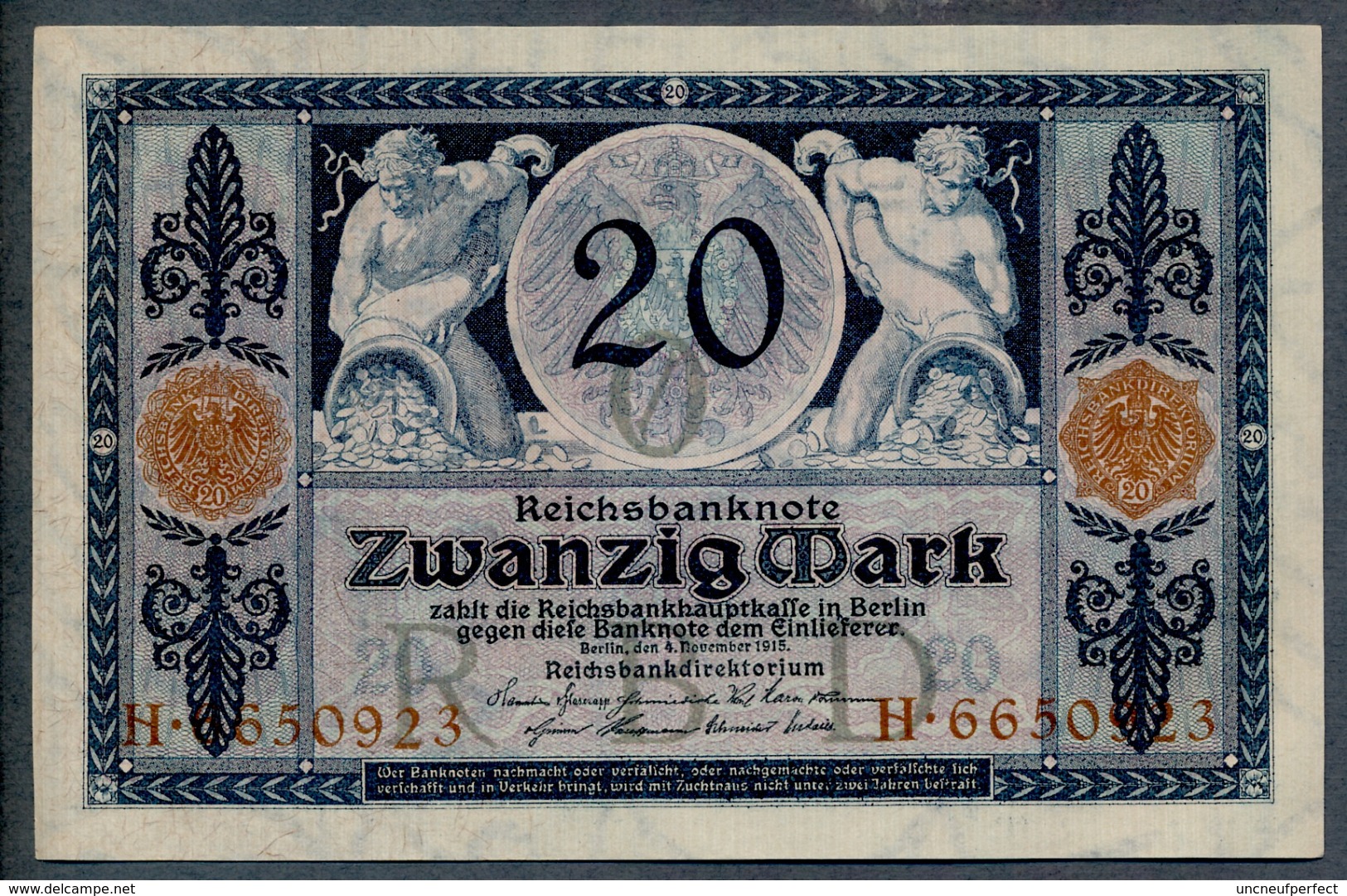 P63 Ro53 DEU-42. 20 Mark 4/11/1915 UNC - 20 Mark