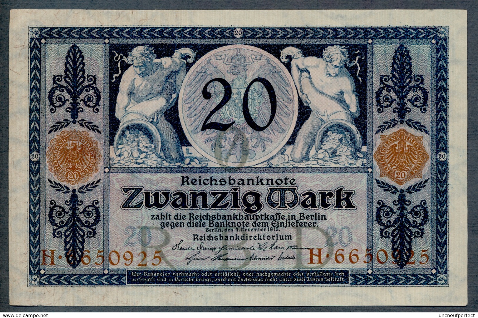 P63 Ro53 DEU-42. 20 Mark 4/11/1915 UNC NEUF - 20 Mark