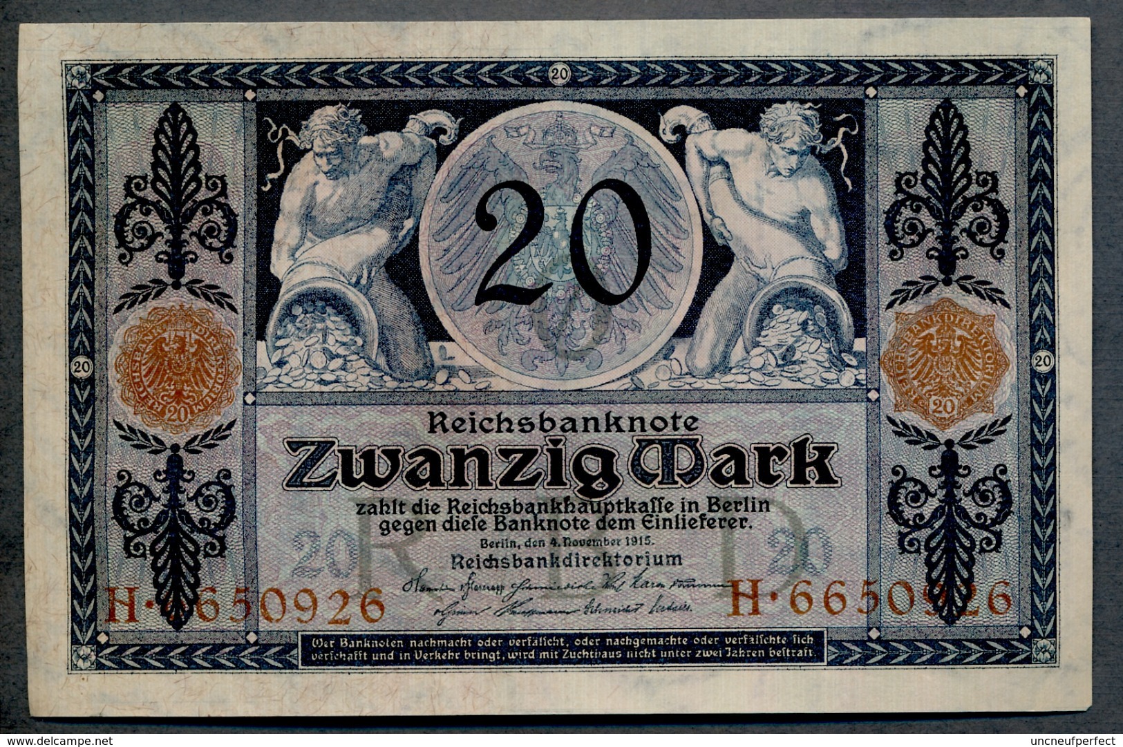 P63 Ro53 DEU-42. 20 Mark 4/11/1915 UNC - 20 Mark