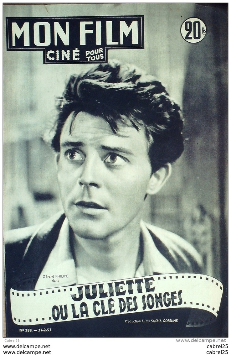 CINEMA-JULIETTE Ou La CLE Des SONGES-GERARD PHILIPPE-JEAN ROGER CAUSSIMON-MF 288-1952 - Cinema