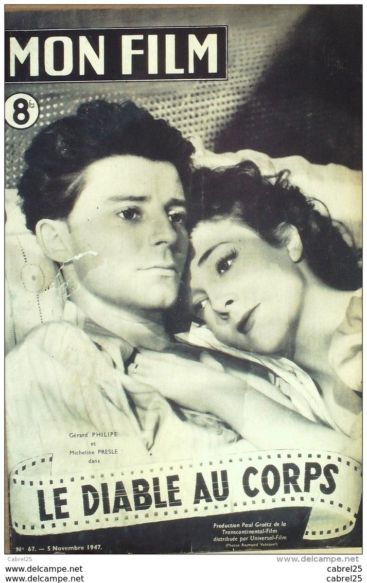 CINEMA-LE DIABLE Au CORPS-GERARD PHILIPPE-MICHELINE PRESLE-DENISE GREY-MF 67-1947 - Film