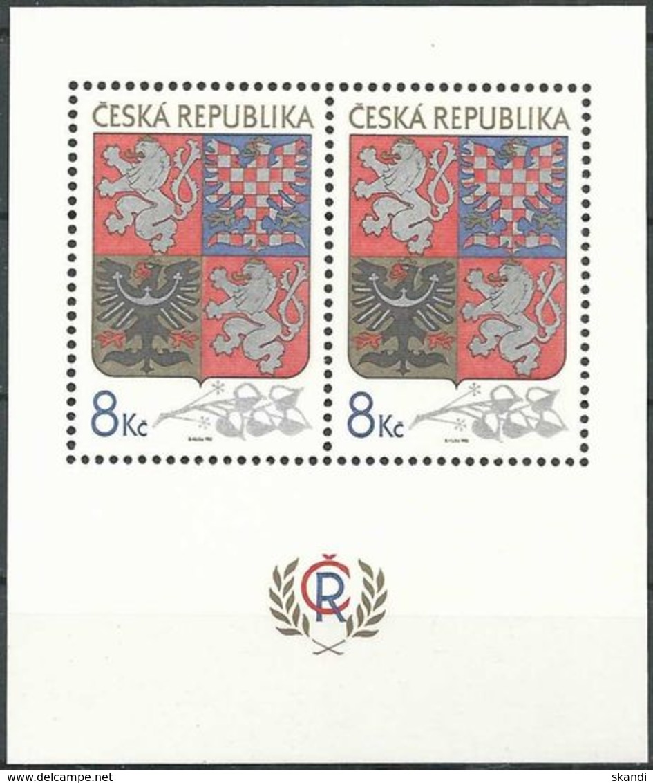 TSCHECHISCHE REPUBLIK 1993 Mi-Nr. Block 1 ** MNH - Blocks & Kleinbögen