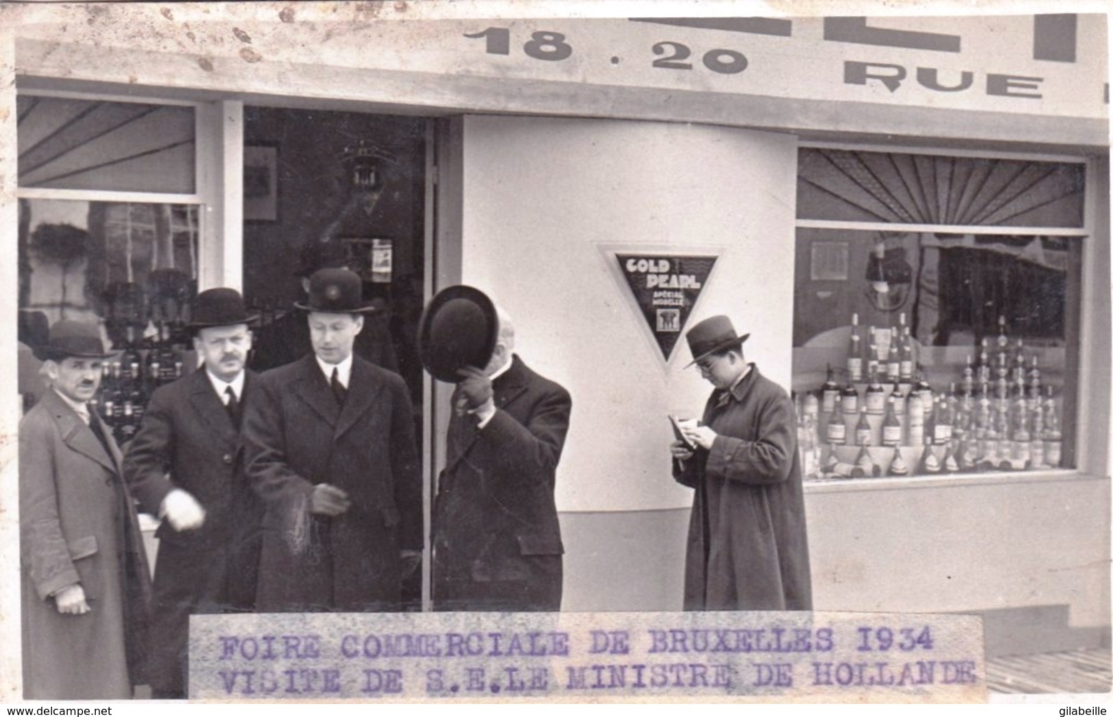 Belgique - Lot 4 CARTES PHOTO -foire Commerciale De Bruxelles 1934visitre Du Ministre De Hollande Et Ambassadeur De Fran - Festivals, Events