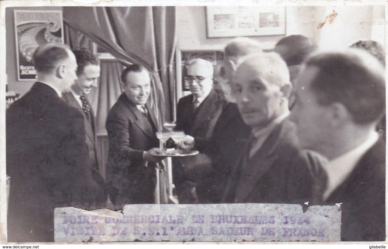 Belgique - Lot 4 CARTES PHOTO -foire Commerciale De Bruxelles 1934visitre Du Ministre De Hollande Et Ambassadeur De Fran - Festivals, Events