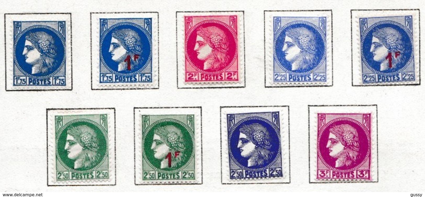 FRANCE 1938-41:  Série Complète De Timbres Neufs* 'Cérès'    TB - Neufs