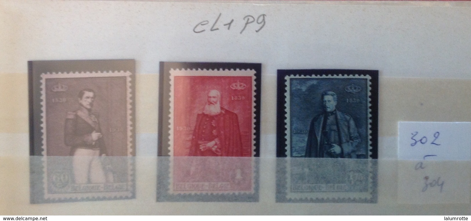 Cl1. P9.1.  Fraîcheur Postale. Sans Charnière. COB. 302  >>> 304 - Nuevos