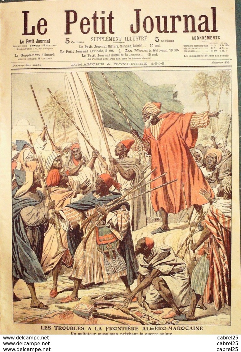 LE PETIT JOURNAL-1906-833-FRONTIERE ALGERO/MAROCAINE-CATASTROPHE De BIZERTE - Le Petit Journal