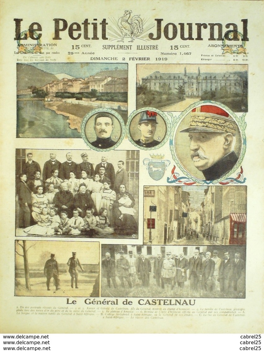 LE PETIT JOURNAL-1919-1467-Gal CASTELNAU, BERLIN REVOLUTION-GUERRE Photos - Le Petit Journal