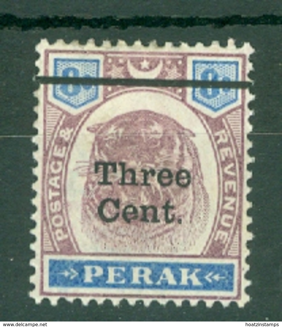 Malaya - Perak: 1900   Tiger - Surcharge   SG84    3c On 8c     MH - Perak