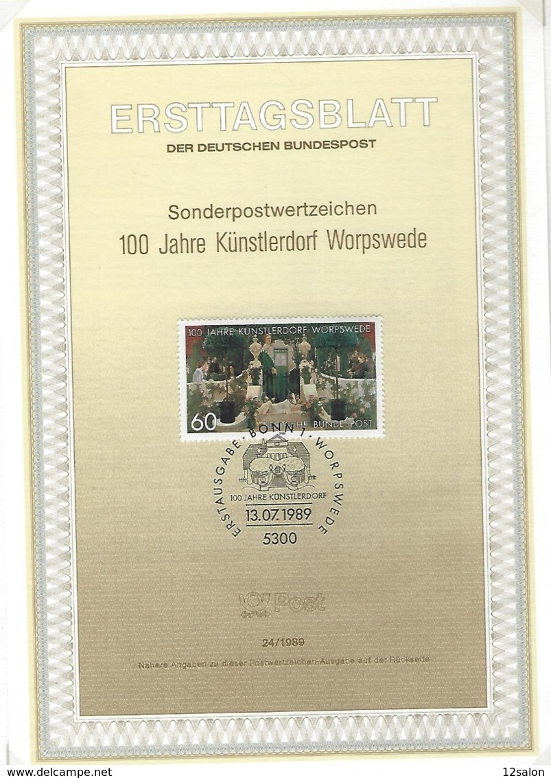 ALLEMAGNE FDC ERSTTAGSBLATT DER DEUTSCHEN BUNDESPOST 1989 52 DOCUMENTS - Covers & Documents