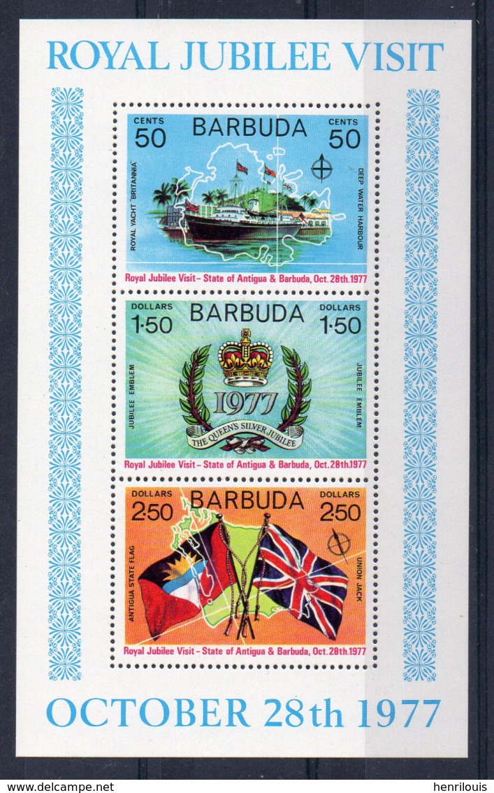 BARBUDA  Timbres Neufs ** De 1977 ( Ref 875 C ) Visite Royale - Elisabeth II - Antigua En Barbuda (1981-...)