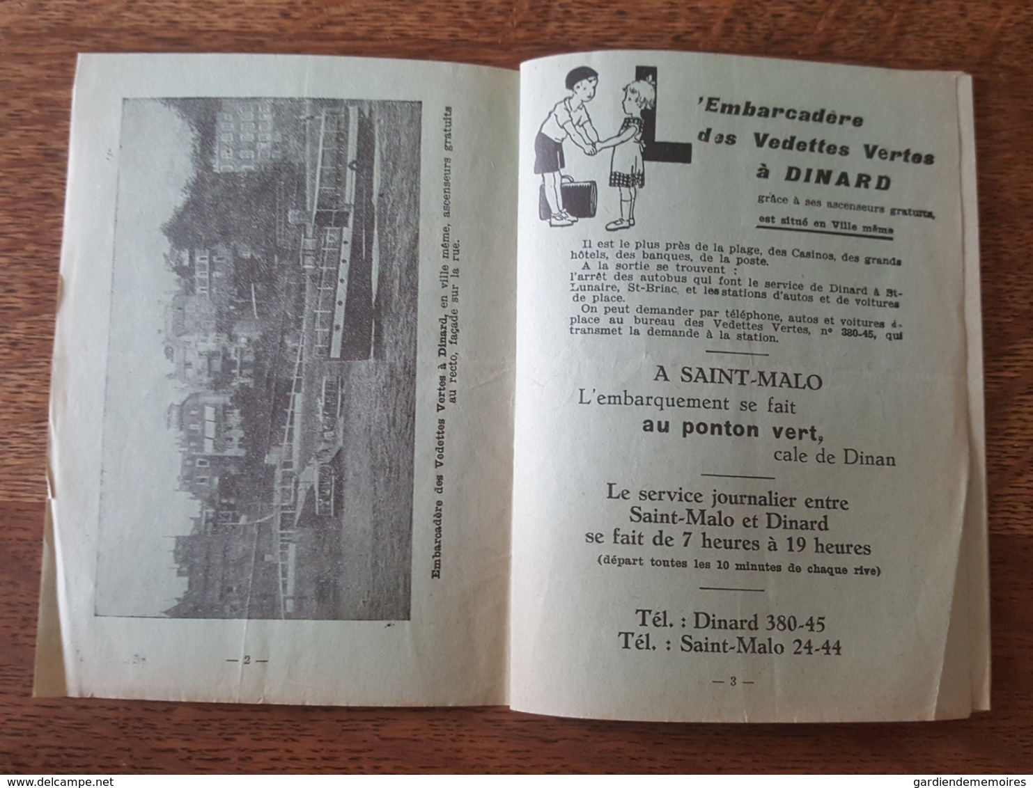 Horaires & Tarifs Juillet 1939 - Vedettes Vertes Dinard, Saint Malo, Dinan, Cap Fréhel - Bateau Solidor Fée Des Greves - Europe