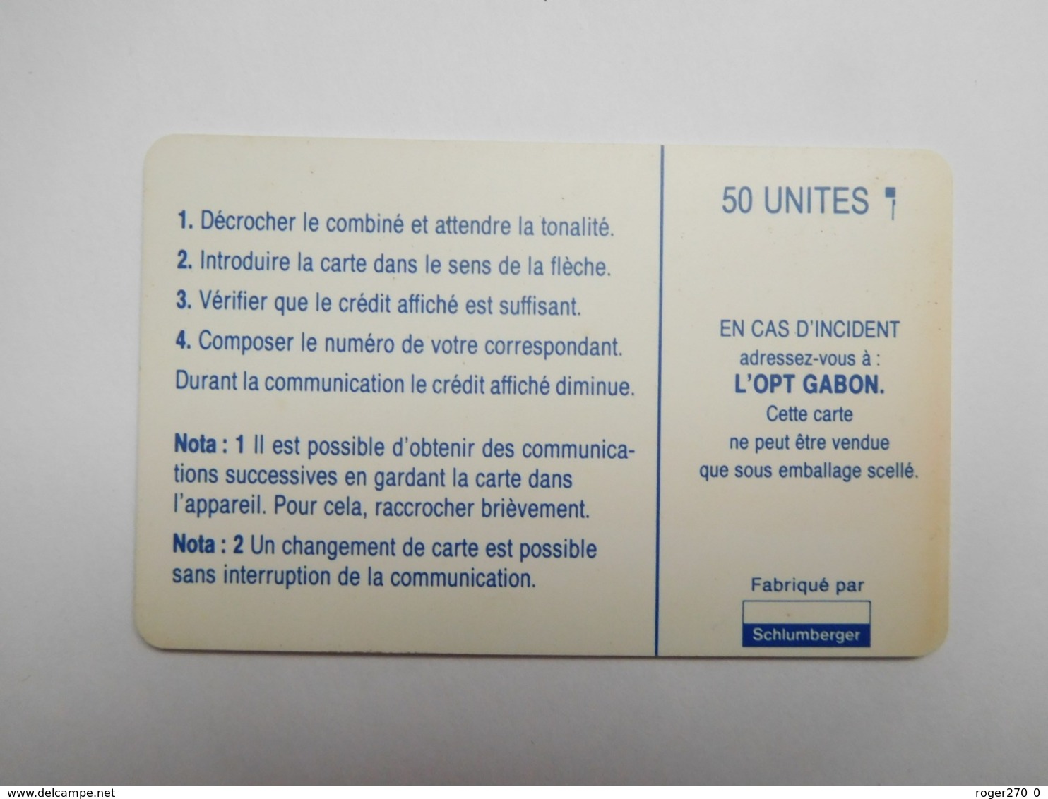 Télécarte Gabon , Afrique - Gabun