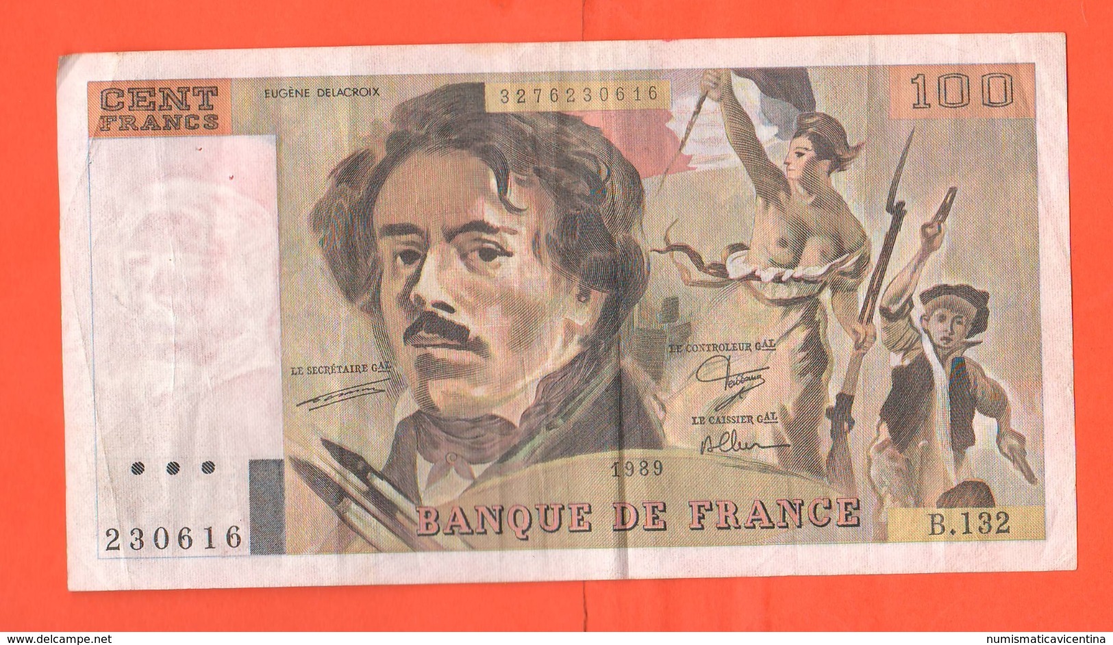Delacroix 100 Francs 1989 France Francia - 100 F 1978-1995 ''Delacroix''